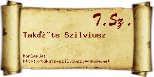 Takáts Szilviusz névjegykártya